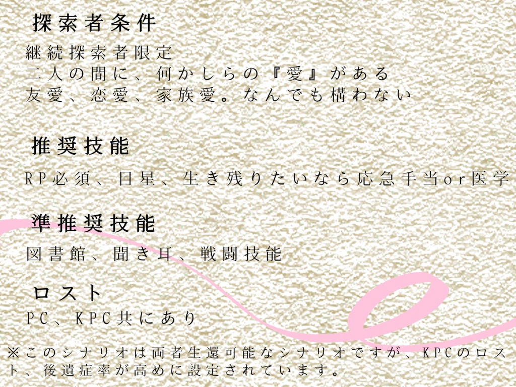 【CoCシナリオ】追伸『i <3 u』【SPLL:E110472】