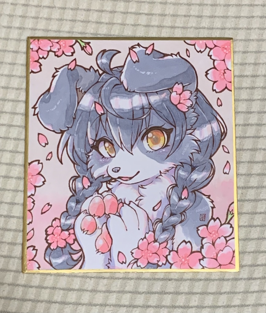 【手描き色紙】コトリタ🌸桜
