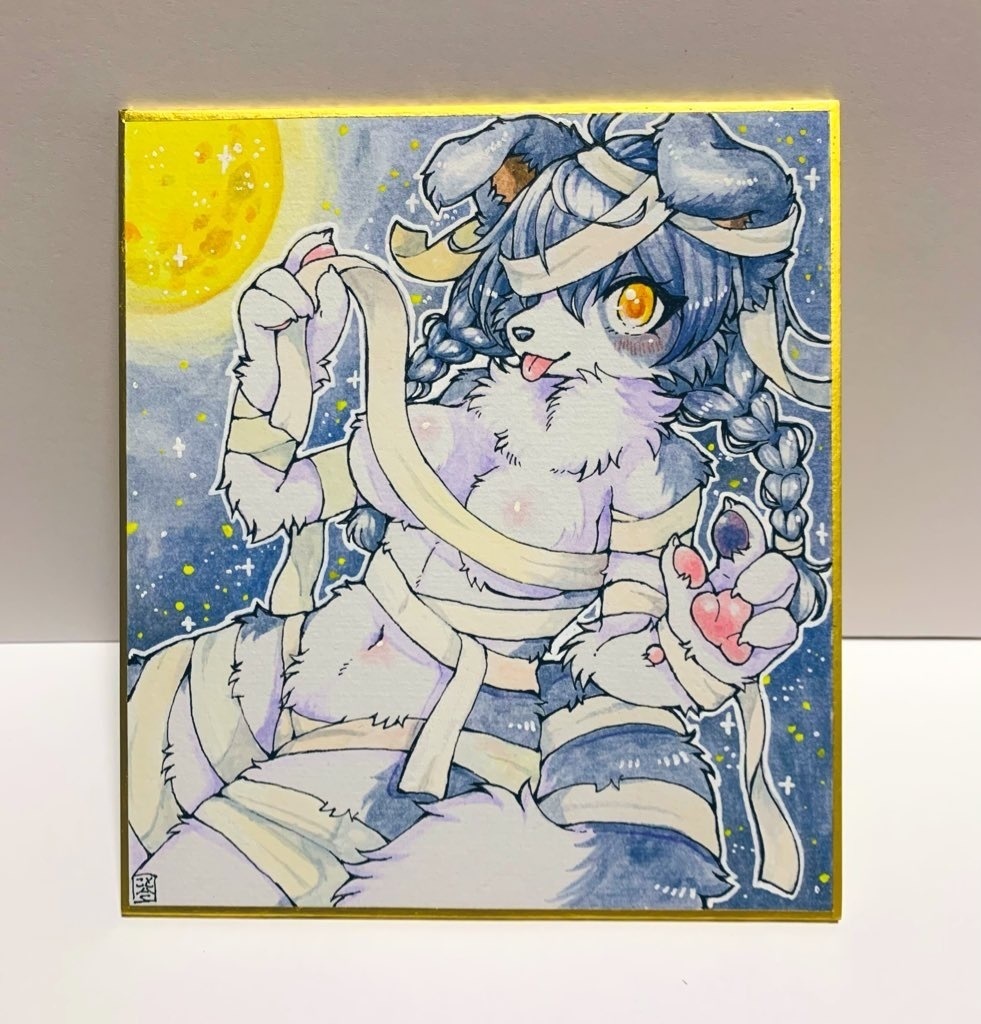 【手描き色紙】ハロウィンコトリタ🌕マミー