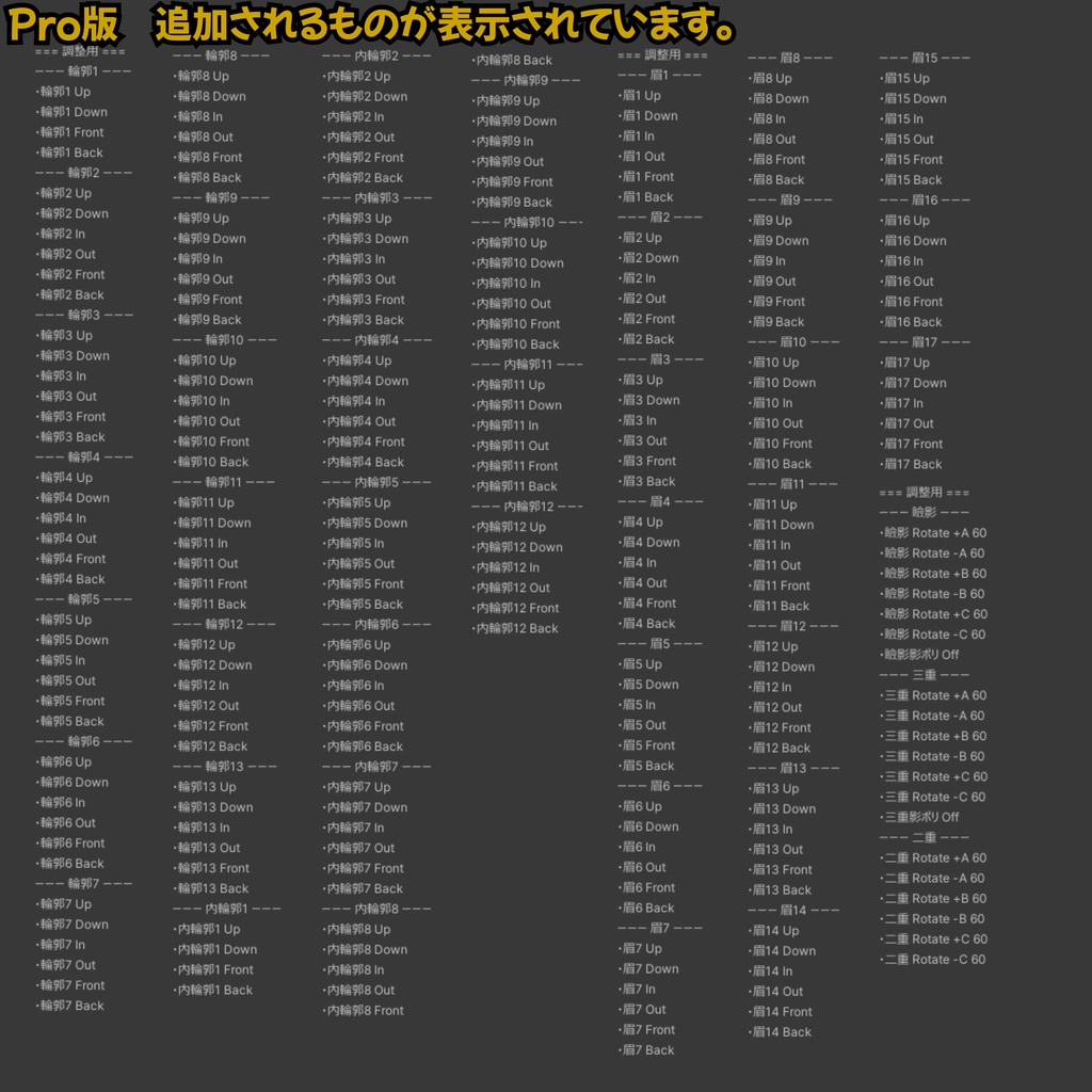 ADDHARD-Rurune Shapekey 『 ルルネ追加シェイプキー 』Supported language 日本語