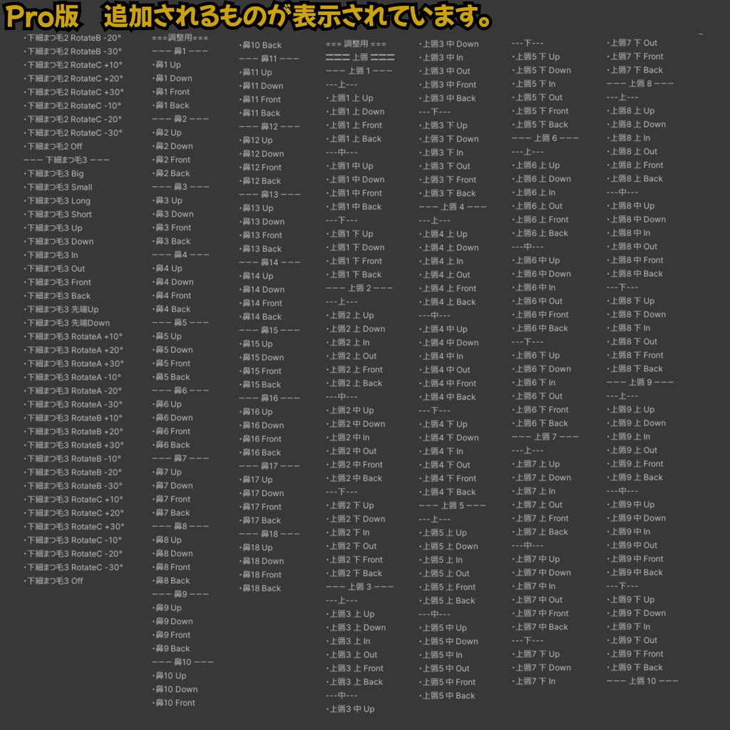 ADDHARD-Rurune Shapekey 『 ルルネ追加シェイプキー 』Supported language 日本語