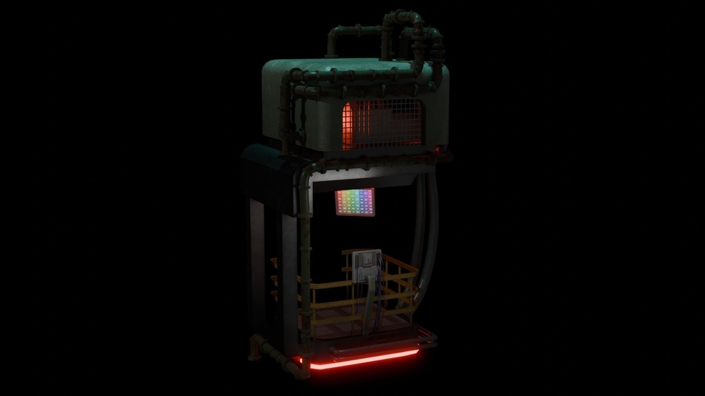 【3Dモデル】Sci-fi_エレベーター Blender4.2