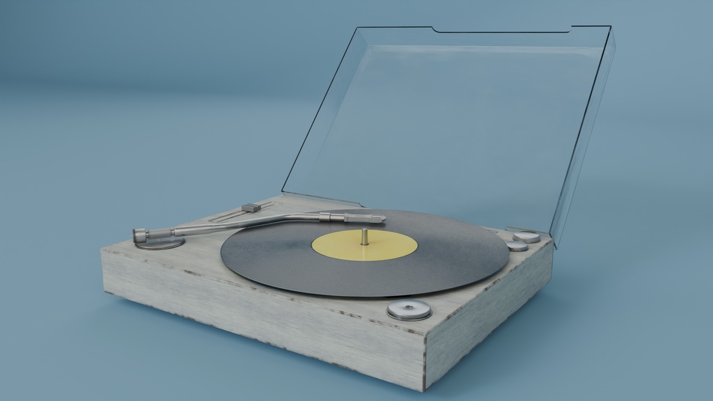【3Dモデル】レコードプレーヤー 3カラー Blender4.2