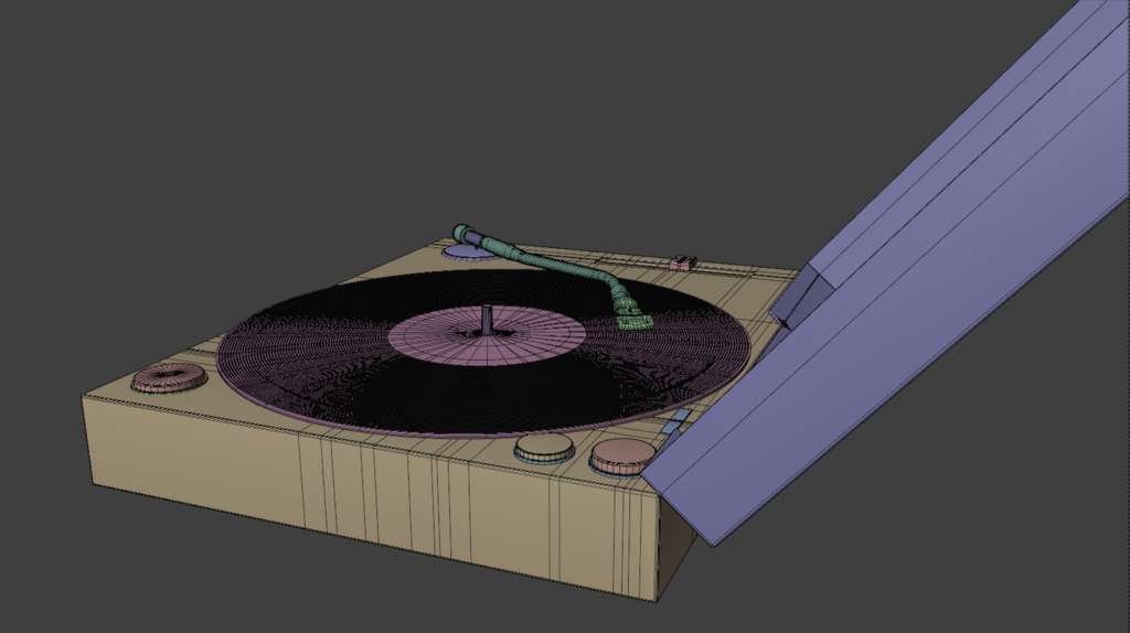 【3Dモデル】レコードプレーヤー 3カラー Blender4.2