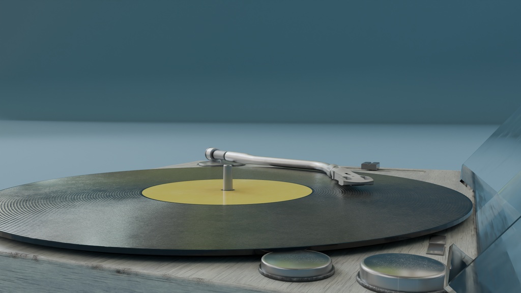 【3Dモデル】レコードプレーヤー 3カラー Blender4.2