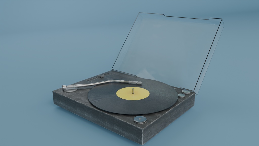 【3Dモデル】レコードプレーヤー 3カラー Blender4.2