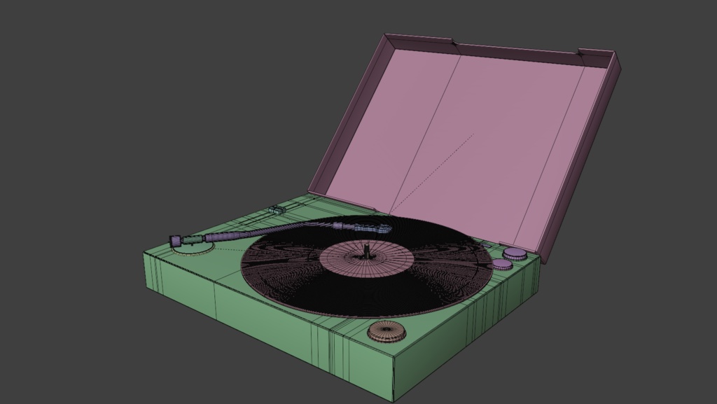 【3Dモデル】レコードプレーヤー 3カラー Blender4.2