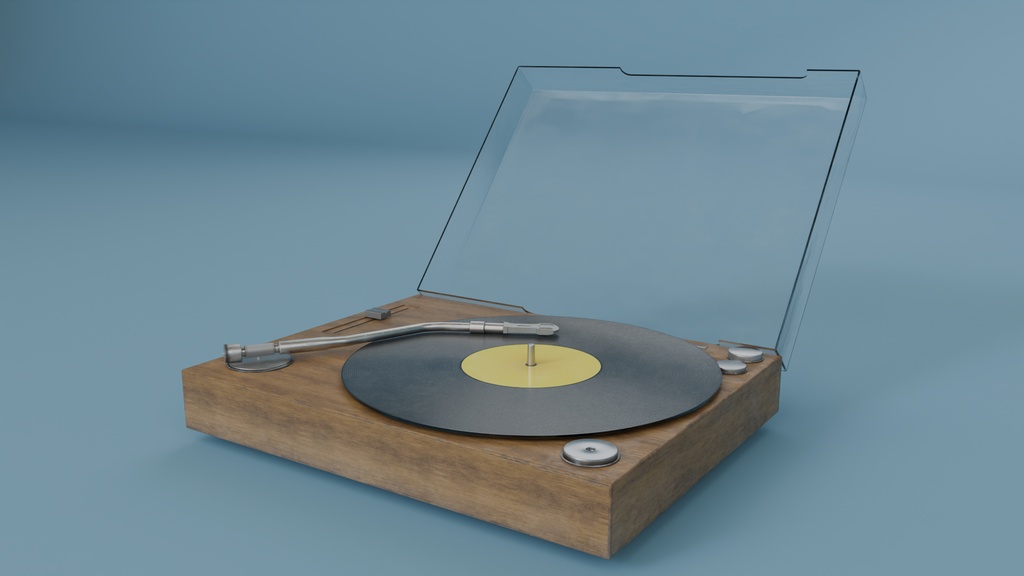 【3Dモデル】レコードプレーヤー 3カラー Blender4.2
