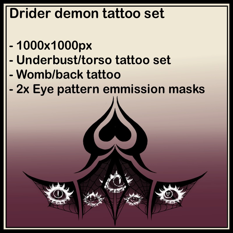 Drider demon tattoo set 