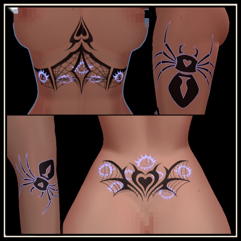 Drider demon tattoo set