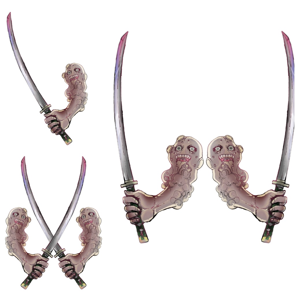 低級妖魔立ち絵14カラー・シルエット