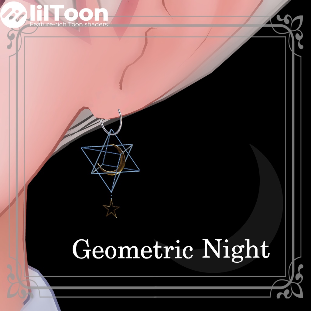 [複数アバター対応] Geometric Night earrings