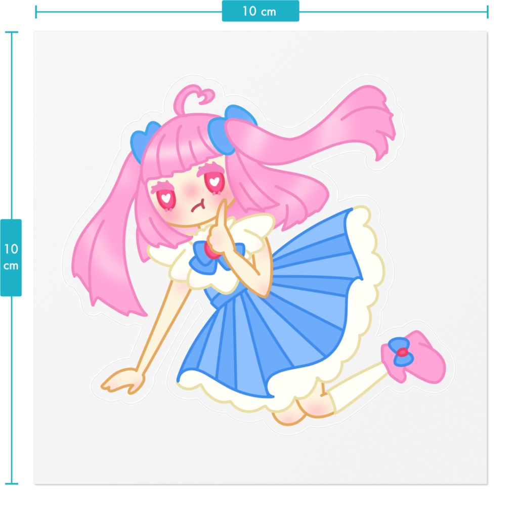防水クリアステッカー 甘くて可愛い恋心