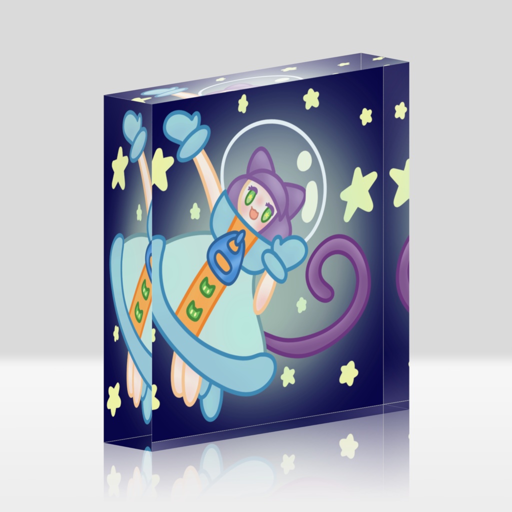 アクリルブロック にゃんて素敵な宇宙旅行!