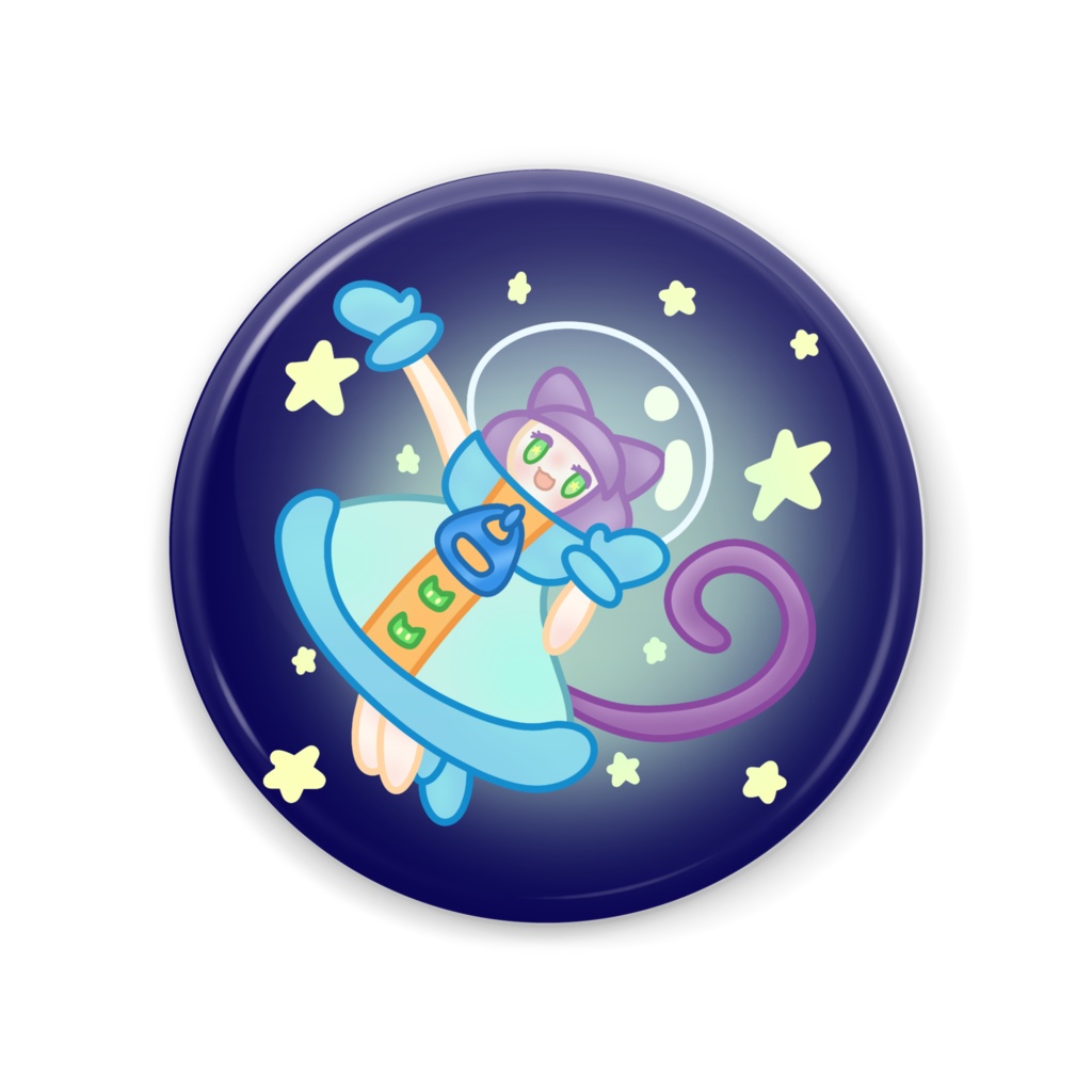 缶ミラー にゃんて素敵な宇宙旅行！