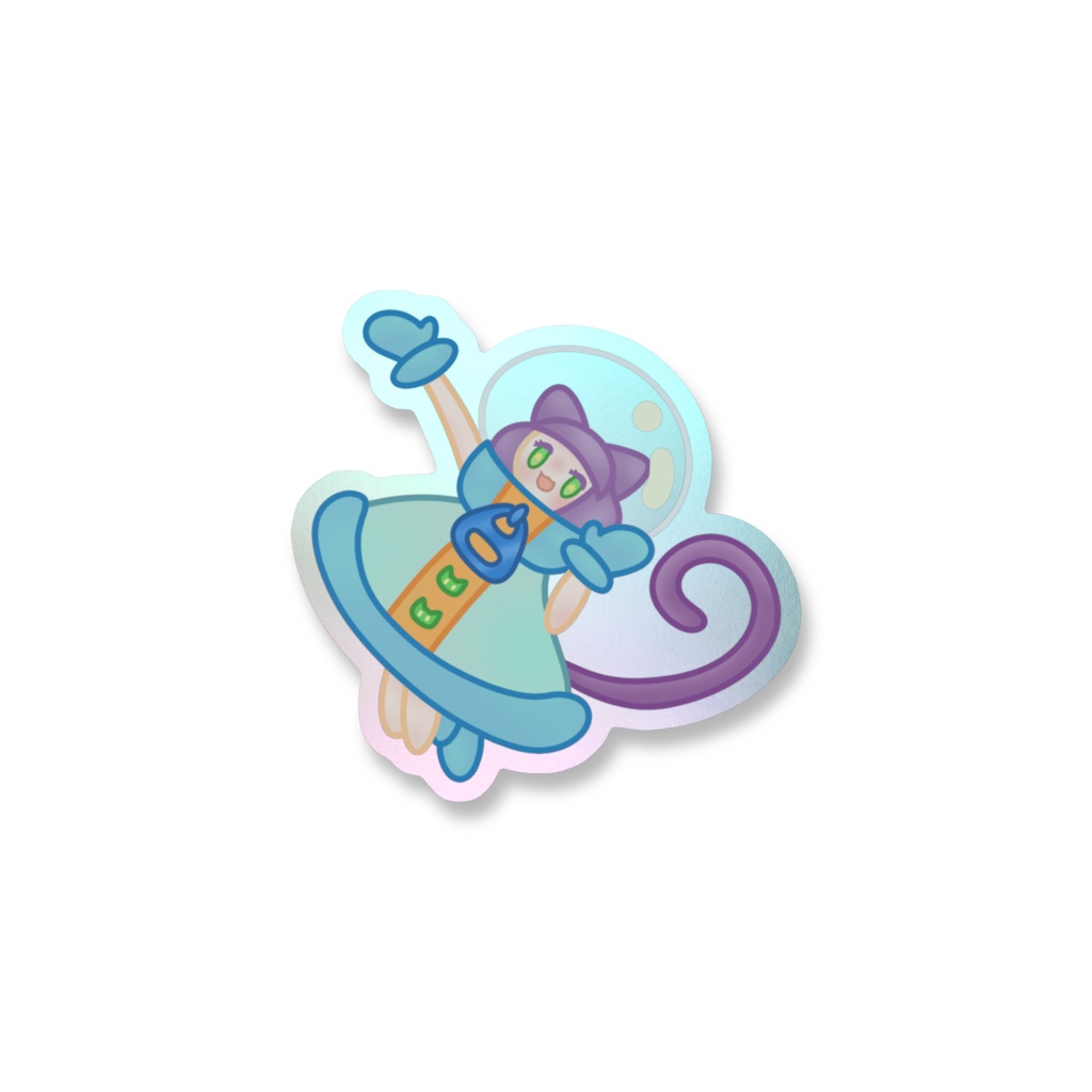 オーロラスマホステッカー にゃんて素敵な宇宙旅行!