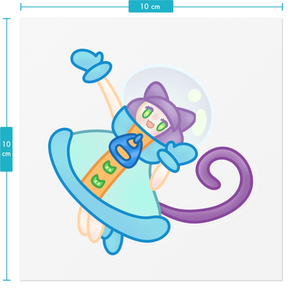 防水クリアステッカー にゃんて素敵な宇宙旅行!