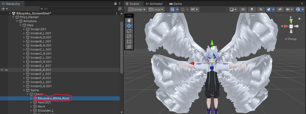 【簡単導入】六翼/rikuyoku【3Dアバター向け大型アクセサリー】【UnityPackage】