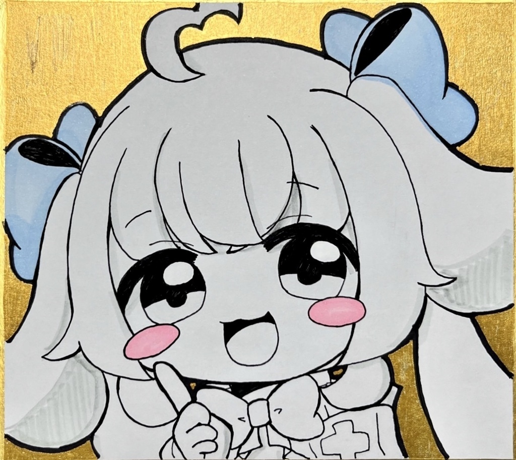 イラスト色紙「えっとね〜」