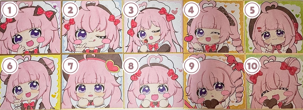 バレンタイン🍫手描きイラスト色紙🎀✨