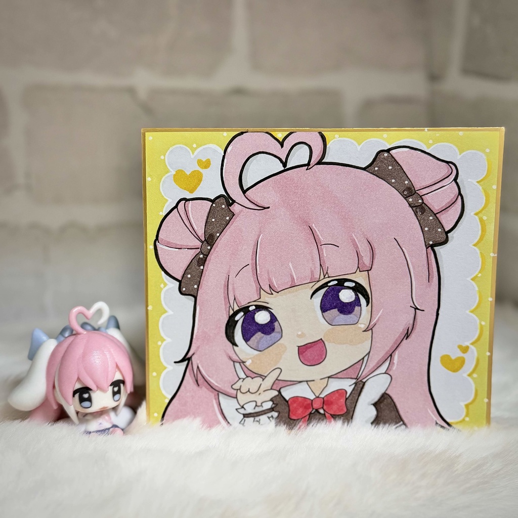 バレンタイン🍫手描きイラスト色紙🎀✨