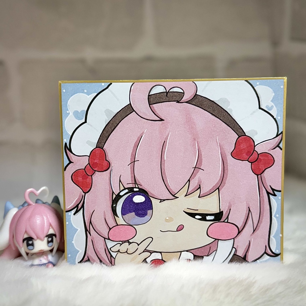 バレンタイン🍫手描きイラスト色紙🎀✨