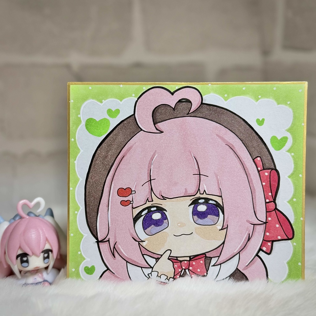 バレンタイン🍫手描きイラスト色紙🎀✨