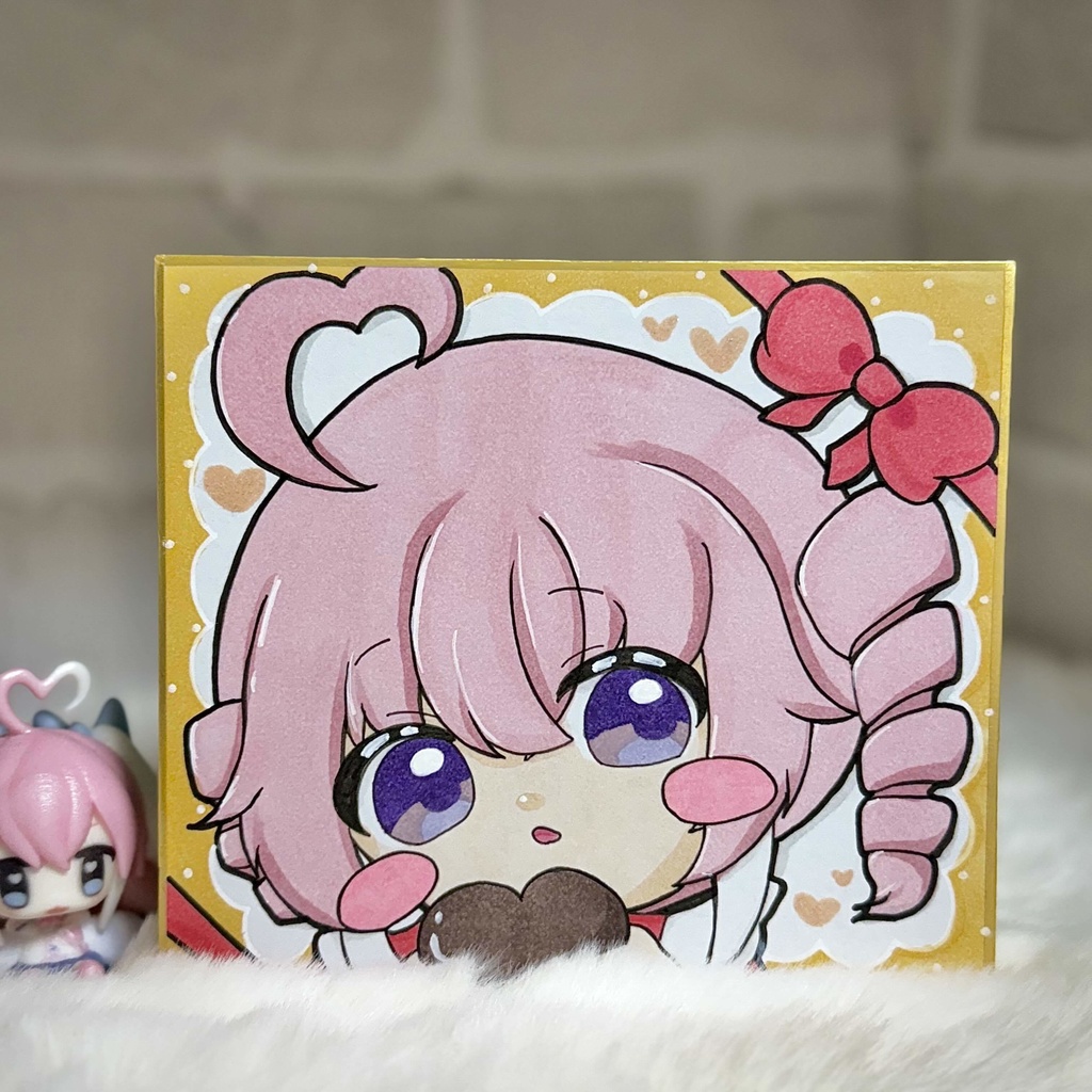 バレンタイン🍫手描きイラスト色紙🎀✨