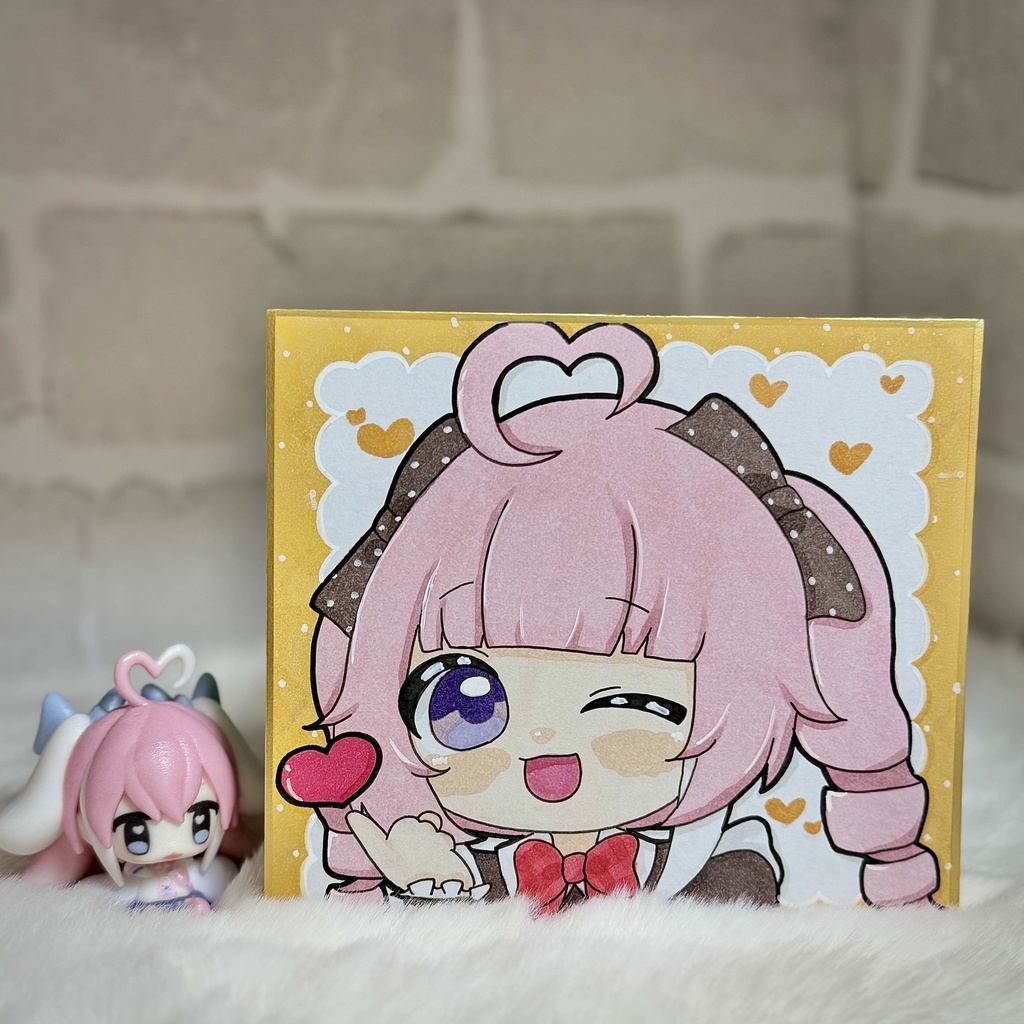 バレンタイン🍫手描きイラスト色紙🎀✨