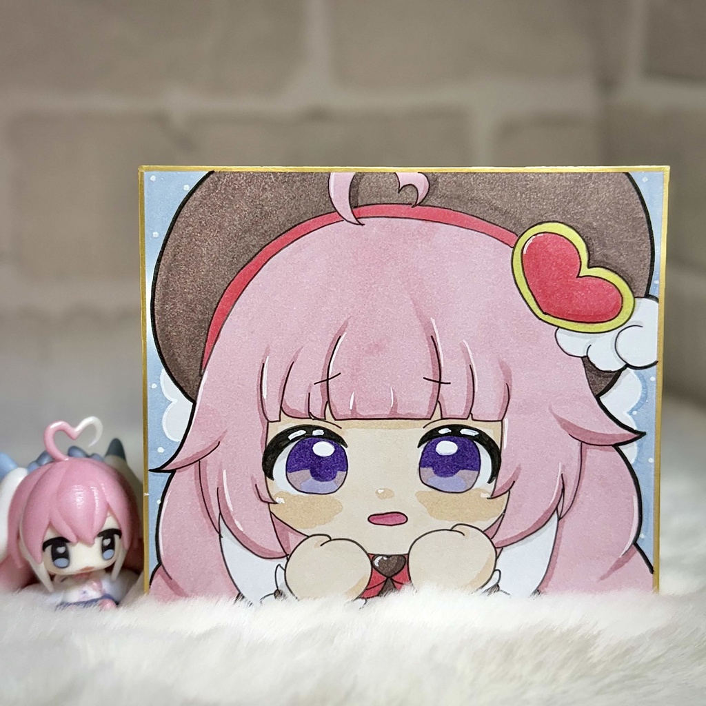 バレンタイン🍫手描きイラスト色紙🎀✨