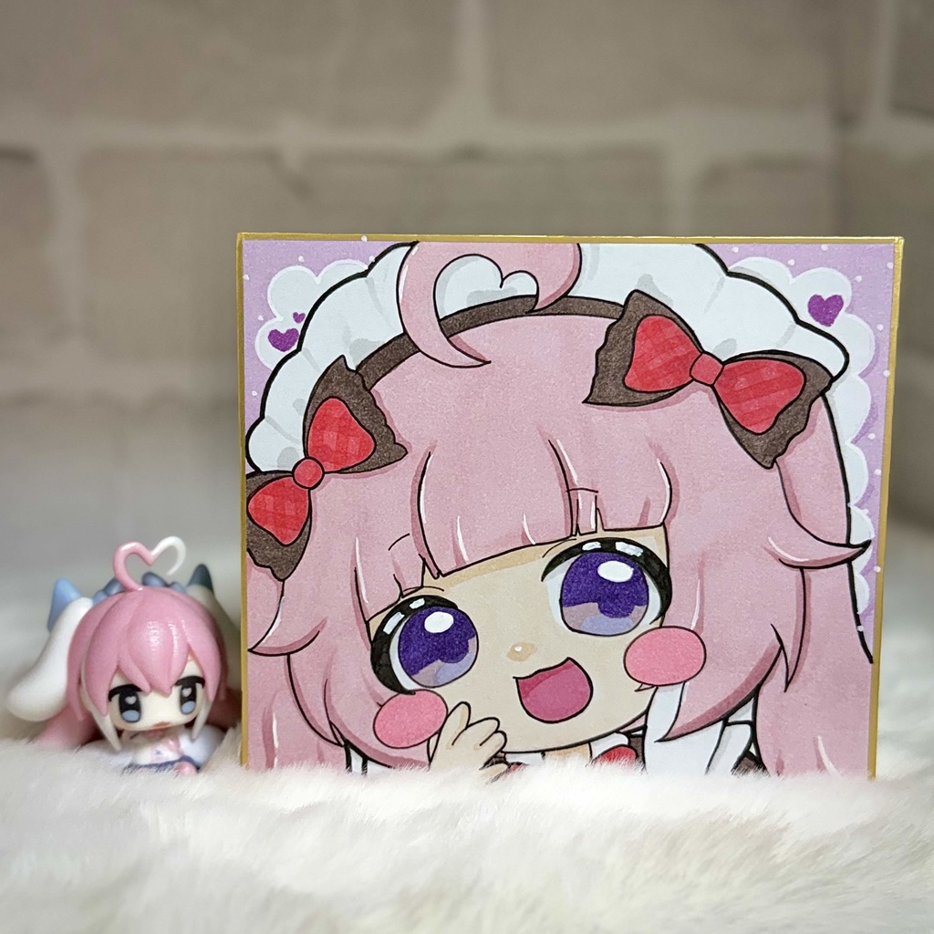 バレンタイン🍫手描きイラスト色紙🎀✨