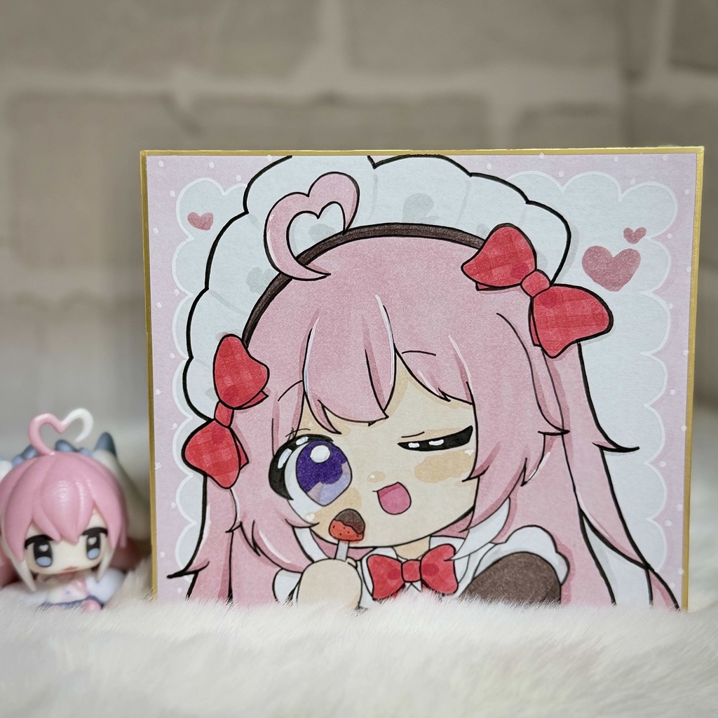 バレンタイン🍫手描きイラスト色紙🎀✨