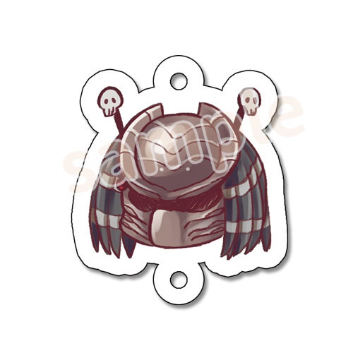 繋がるアクリルキーホルダー(白)