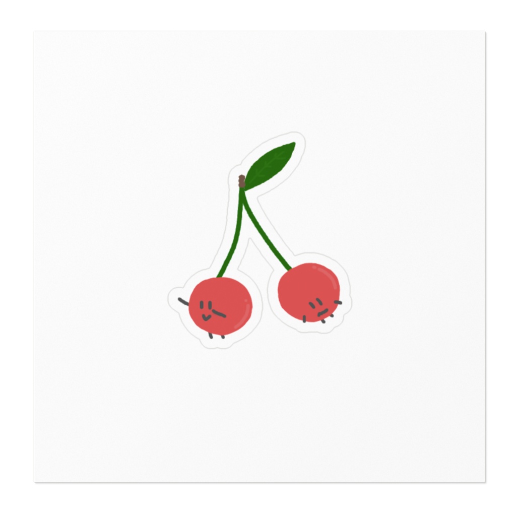 「さくらんぼちゃんとさくらんぼくん!」ステッカー