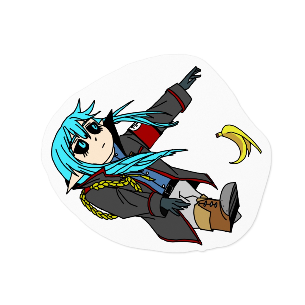 ステッカー　シアン