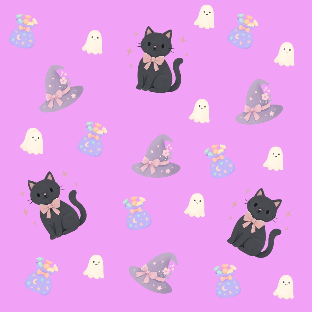 [ハロウィン素材]　スキャッター柄　くすみカラーのデジタルペーパー　手帳デコ・ラッピング用　色違い6枚セット　