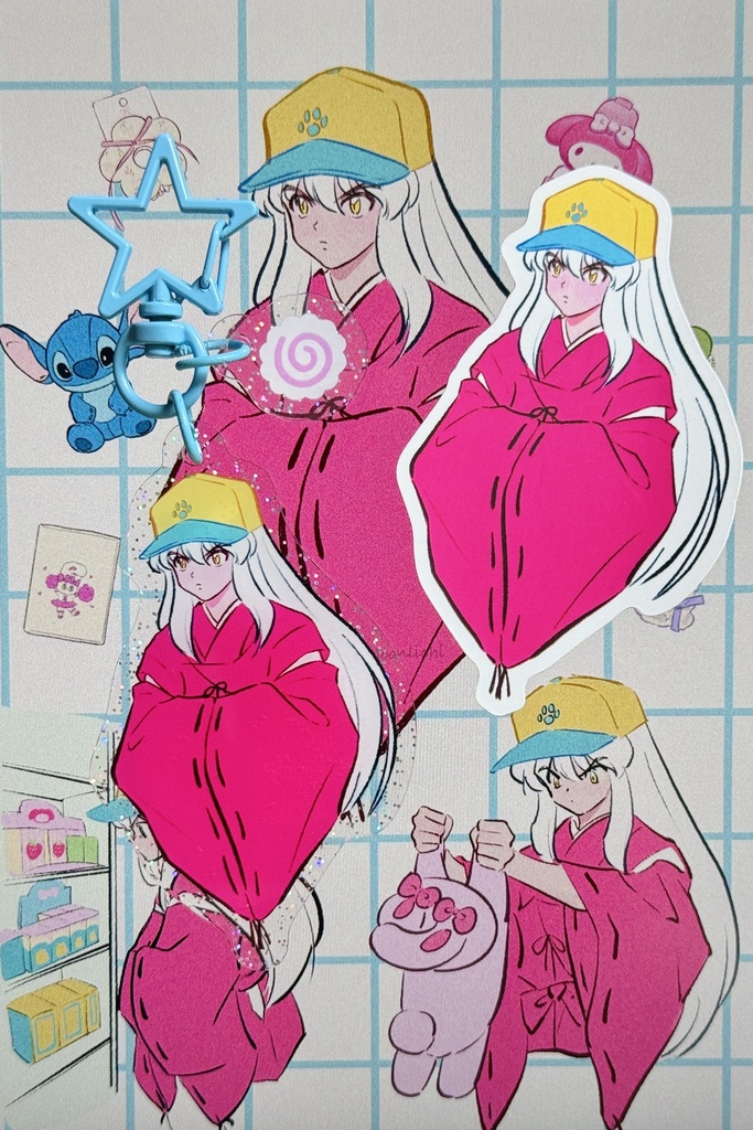 犬夜叉アクキー＆ステッカーセット｜両面ラメ７cm