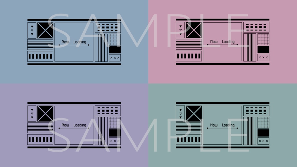 ロード画面 スクエアデザイン(動画素材/7色セット)