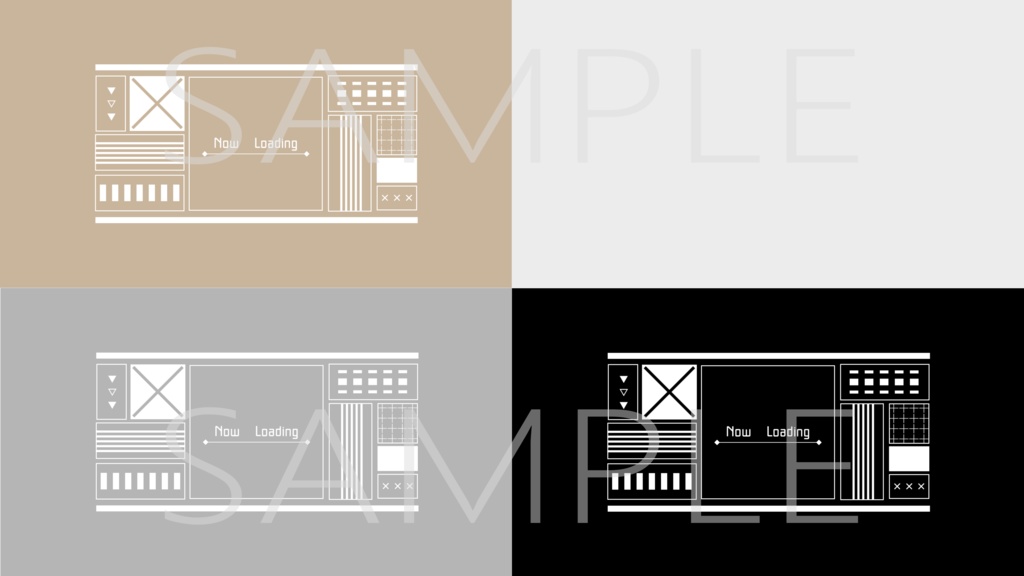 ロード画面 スクエアデザイン(動画素材/7色セット)