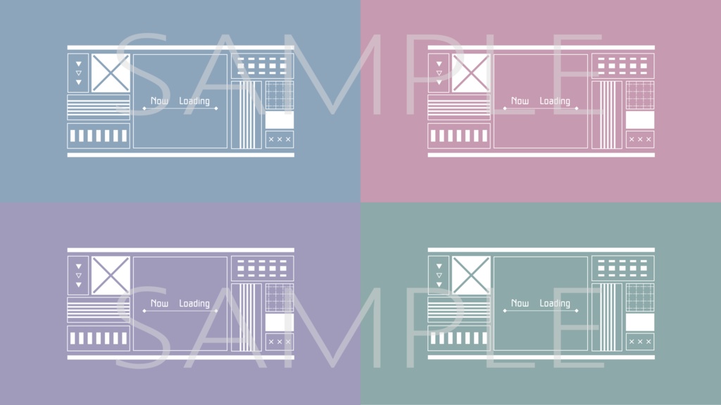 ロード画面 スクエアデザイン(動画素材/7色セット)