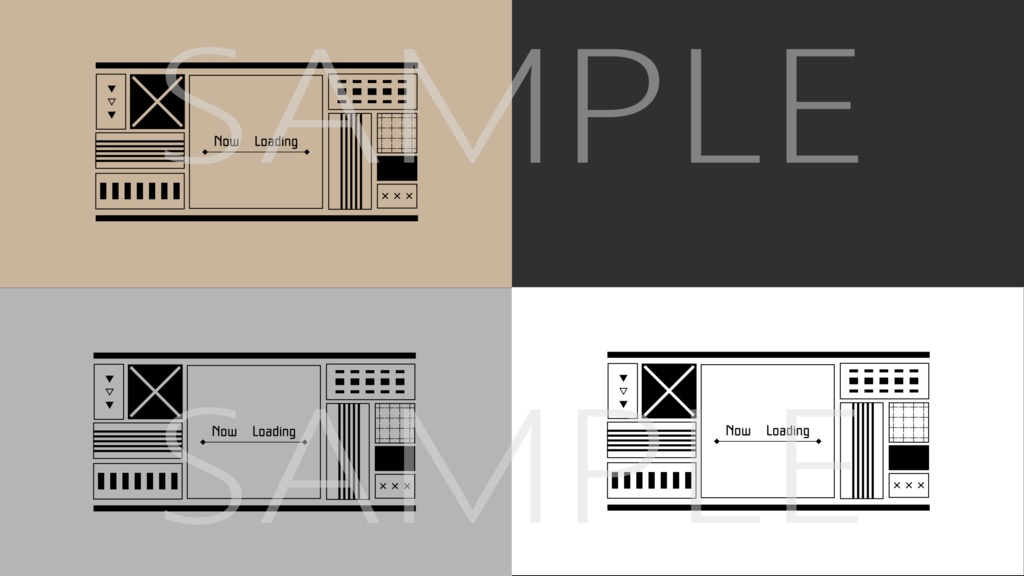 ロード画面 スクエアデザイン(動画素材/7色セット)