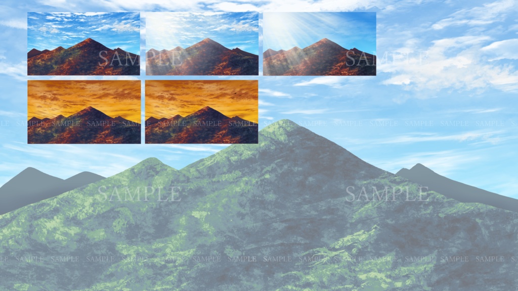 【無料あり】背景イラスト(山) 差分+おまけ合計49枚