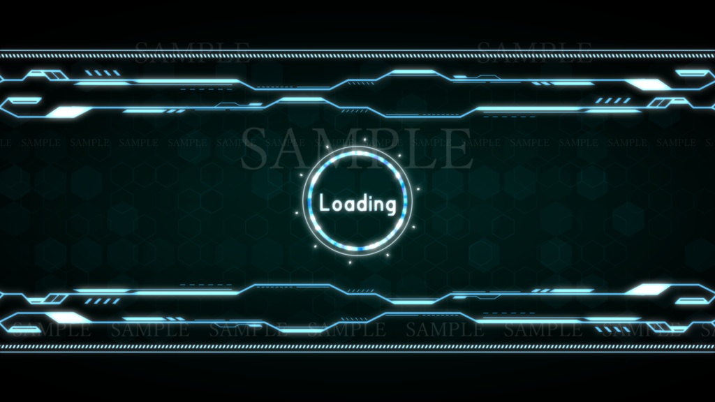 サイバー風/動画素材「Loading画面」(全5色)