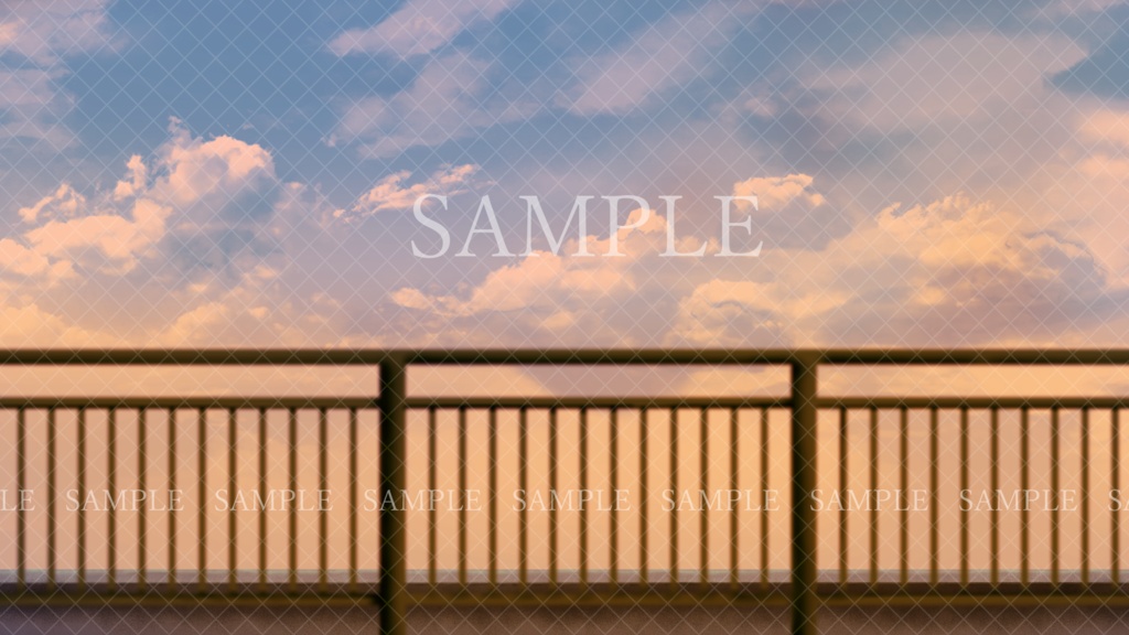 【イラスト背景素材】海の見える高台の歩道【無料版38枚/有料版121枚】