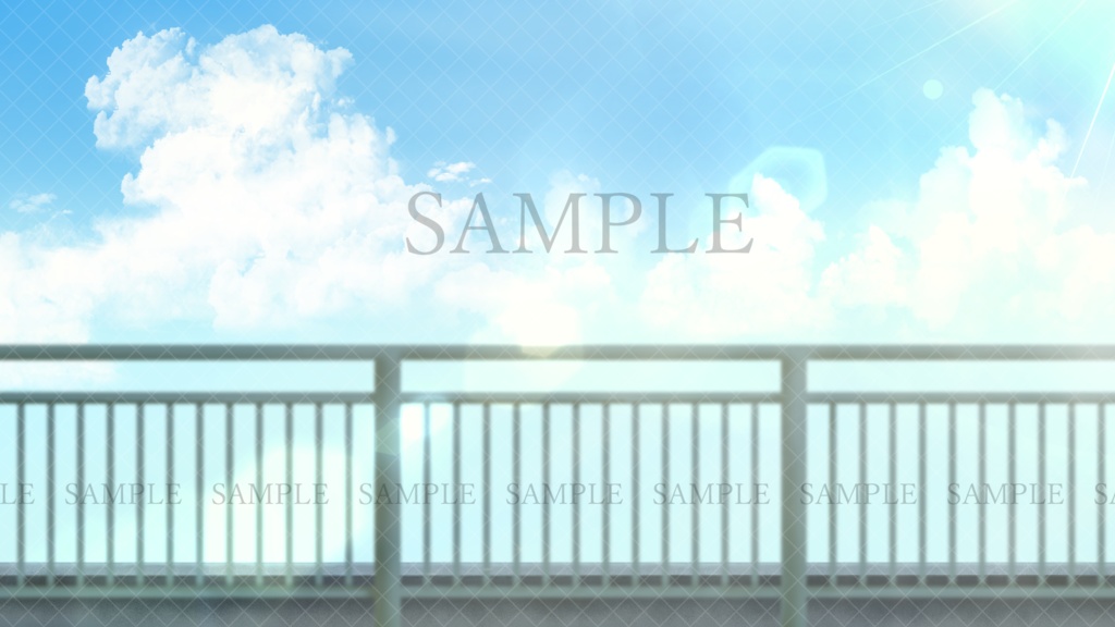 【イラスト背景素材】海の見える高台の歩道【無料版38枚/有料版121枚】