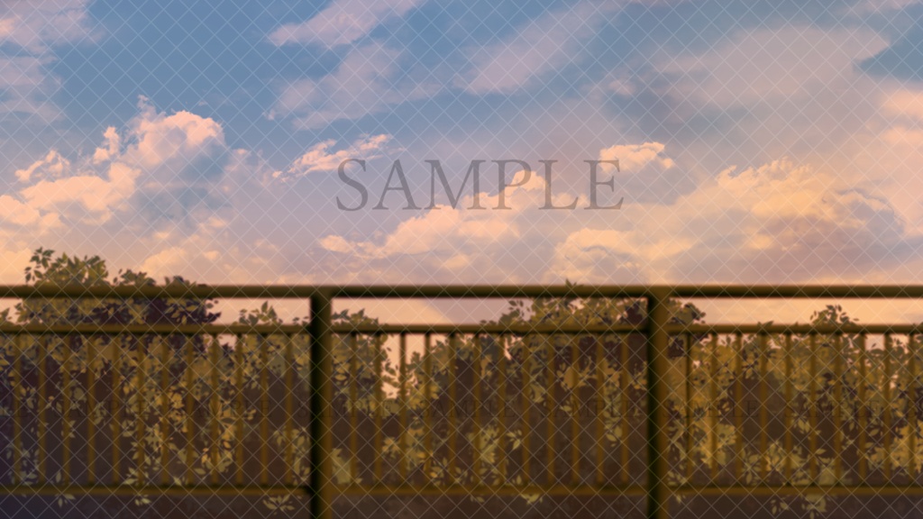 【イラスト背景素材】海の見える高台の歩道【無料版38枚/有料版121枚】