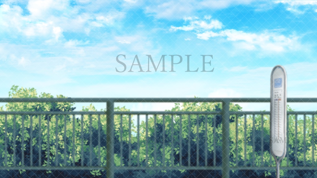 【イラスト背景素材】海の見える高台の歩道【無料版38枚/有料版121枚】