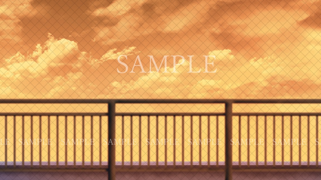 【イラスト背景素材】海の見える高台の歩道【無料版38枚/有料版121枚】