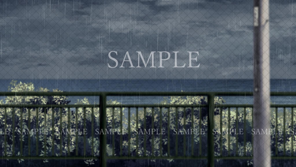 【イラスト背景素材】海の見える高台の歩道【無料版38枚/有料版121枚】