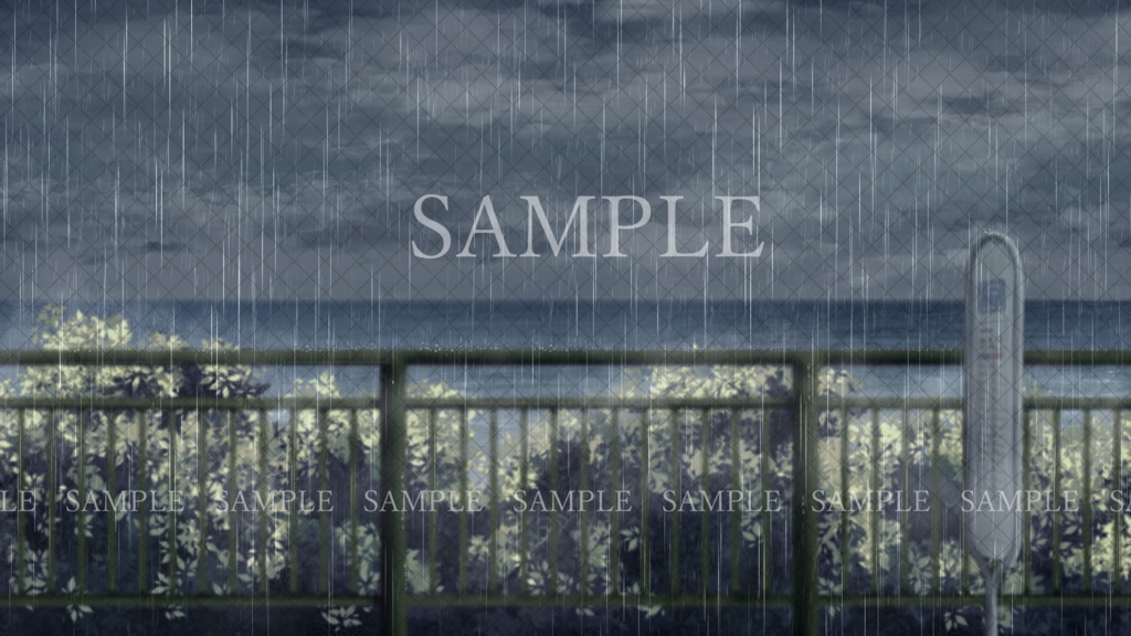 【イラスト背景素材】海の見える高台の歩道【無料版38枚/有料版121枚】